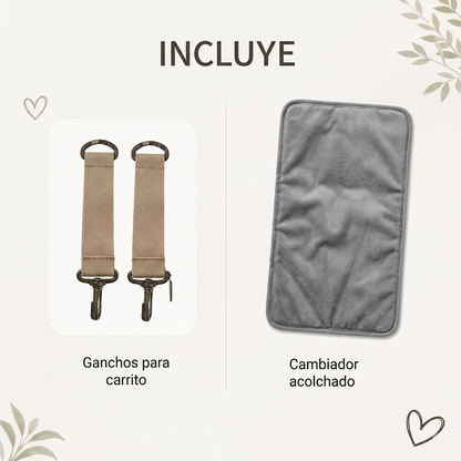 Mochila pañalera con cuna